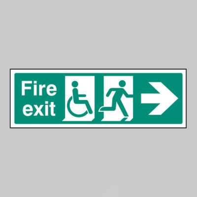 Disabled fire exit arrow right