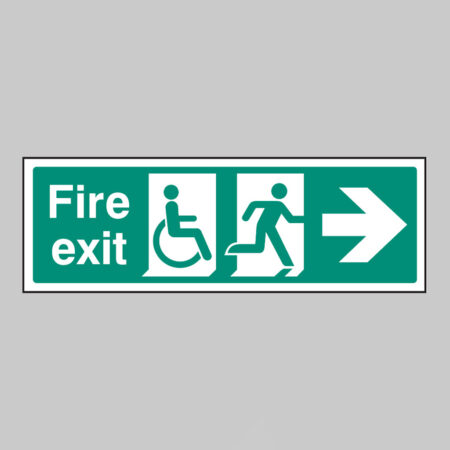 Disabled fire exit arrow right