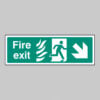 Fire exit arrow down right - HTM