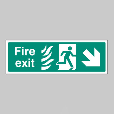 Fire exit arrow down right - HTM