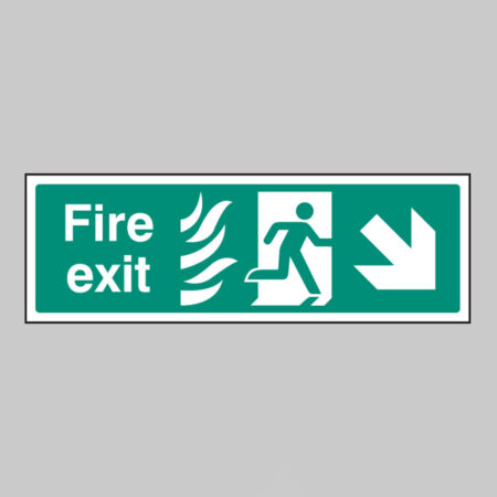 Fire exit arrow down right - HTM