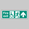 Disabled fire exit arrow ahead