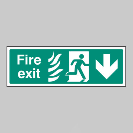 Fire exit arrow down - HTM