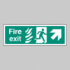 Fire exit arrow up right HTM