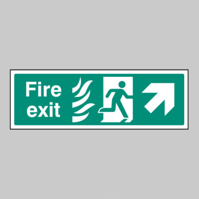 Fire exit arrow up right HTM