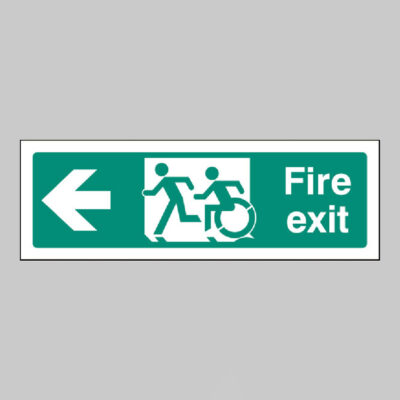 Disabled fire exit arrow left - inclusive design