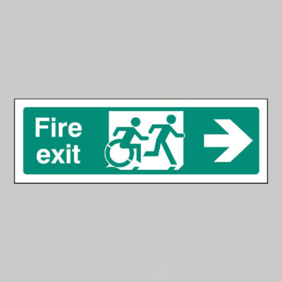 Disabled fire exit arrow right - inclusive design
