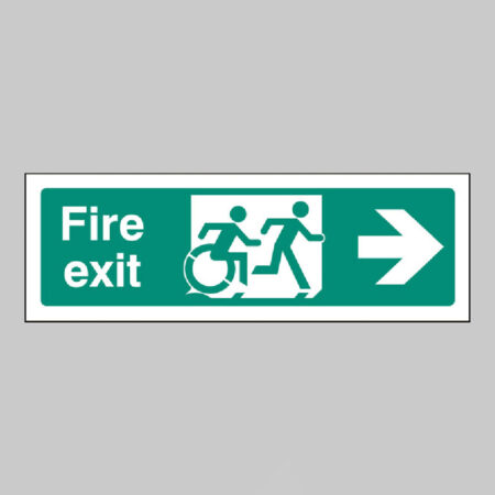Disabled fire exit arrow right - inclusive design