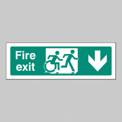 Disabled fire exit arrow down - inclusive design