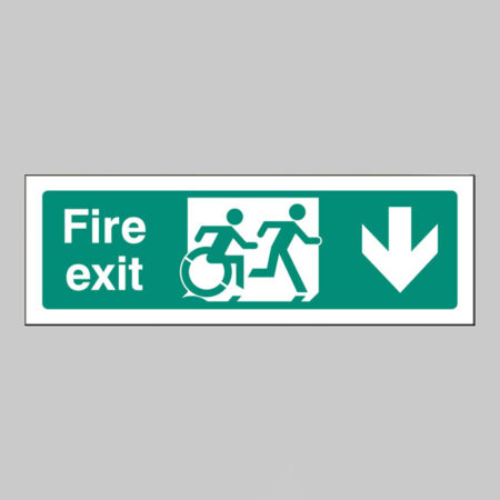 Disabled fire exit arrow down - inclusive design
