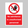 No admittance to unauthorised personnel