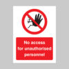 No access for unauthorised personnel