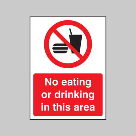 No eating or drinking in this area