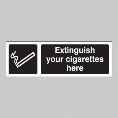 Extinguish your cigarettes here (white/black)