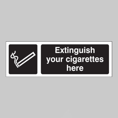 Extinguish your cigarettes here (white/black)