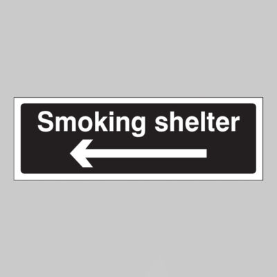 Smoking shelter left arrow (white/black)