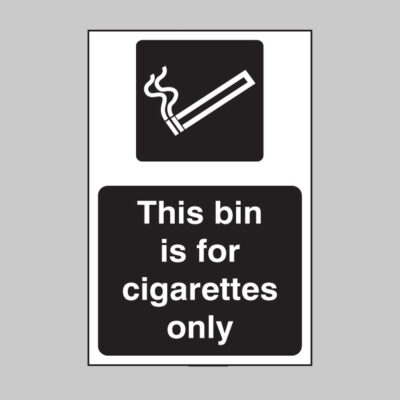 This bin is for cigarettes only (white/black)