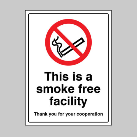 This is a smoke free facility Thank you for your cooperation