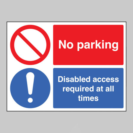 No parking Disabled access required at all times (self adhesive vinyl safety label)
