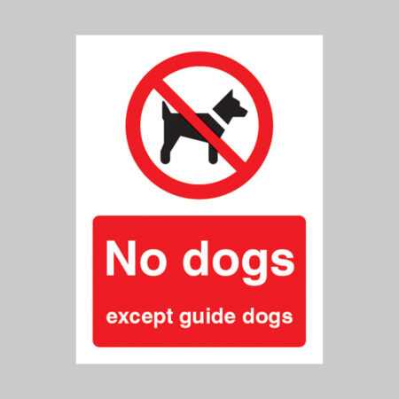No dogs except guide dogs