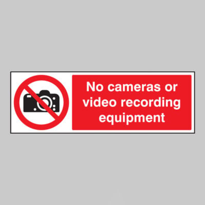 No cameras or video recording equipment