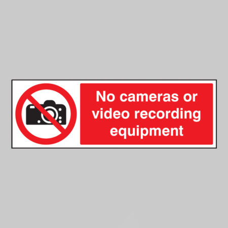 No cameras or video recording equipment