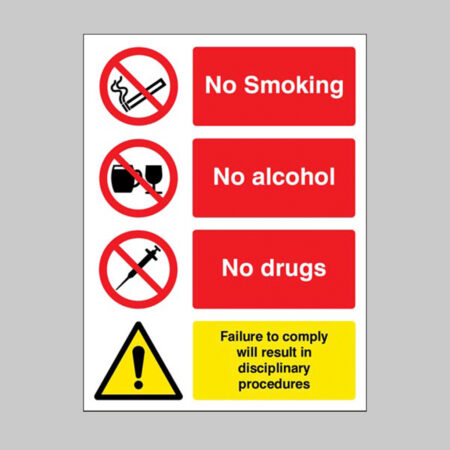 No smoking, alcohol, drugs.  Failure to comply will result in disciplinary procedures