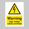 Warning high voltage cables overhead