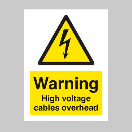 Warning high voltage cables overhead
