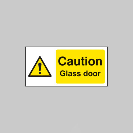 Caution glass door