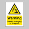 Warning battery charging in progress