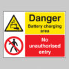 Battery charging- no unauthorised entry floor graphic 600x400mm