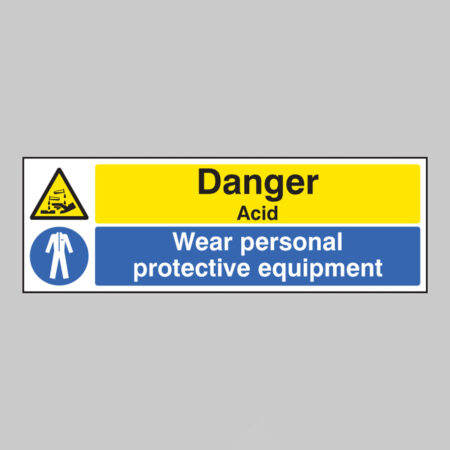 Danger acid wear personal protective equipment
