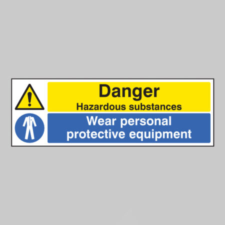 Danger hazardous substances wear personal protective equipment