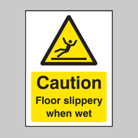 Caution floor slippery when wet