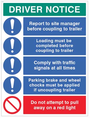 Driver notice Coupling to trailer