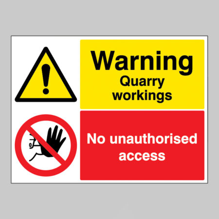 Warning Quarry workings, No unauthorised access