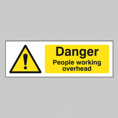 Danger people working overhead