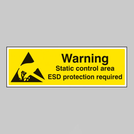 Warning static control area ESD protection required