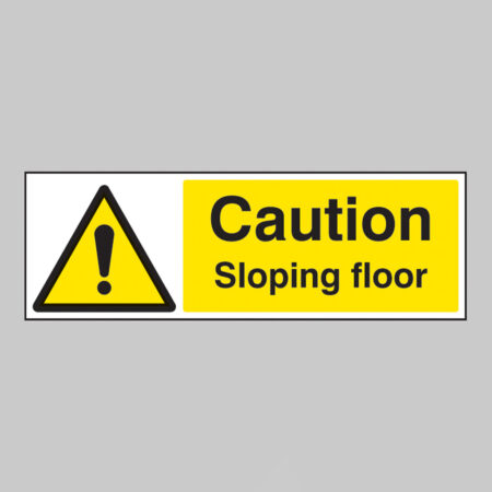 Caution sloping floor