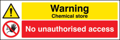 Warning chemical store no unauthorised access