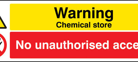 Warning chemical store no unauthorised access