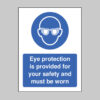 Eye protection is provided for your safety and must be worn