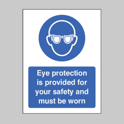 Eye protection is provided for your safety and must be worn