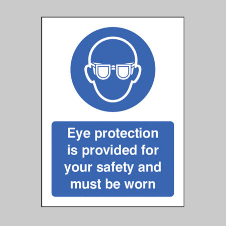Eye protection is provided for your safety and must be worn