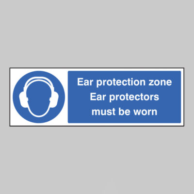Ear protection zone ear protectors must be worn