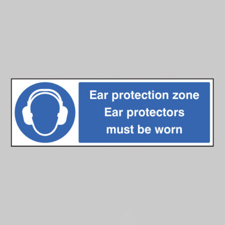 Ear protection zone ear protectors must be worn