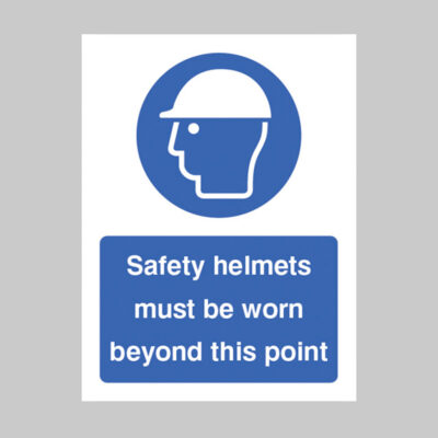 Safety helmets must be worn beyond this point