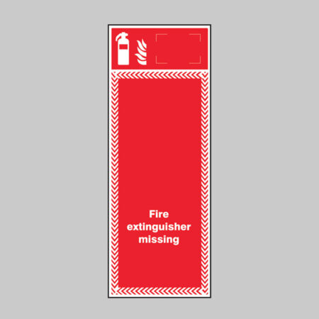 Extinguisher missing board with ID sign option 300x800mm 3mm pvc
