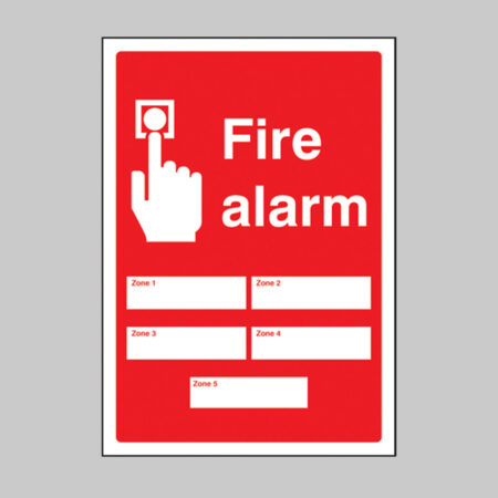 Fire alarm 5 zones adapt-a-sign 215x310mm